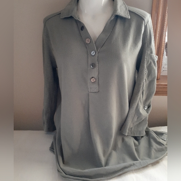 Neon Buddha Medium Khaki ¾ Sleeve Collared - Picture 13 of 16